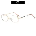 Vintage gold metal square frame glasses stylish retro eyewear for daily outdoor wear - Gold Frame White Lens