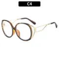 Stijlvolle schildpad kattenoog blauwlichtwerende bril met elegante gouden montuur C4 - C4-Schildpad Frame