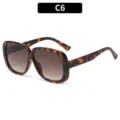 Occhiali da sole quadrati grandi tartaruga donna moda protezione UV all'aperto - C6-Tartarugato Lenti Tè Sfumate
