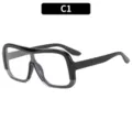 Großes einteiliges Flachglas, schwarze modische Blaulichtfilter Brille Modell C1. - C1-Schwarz