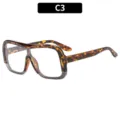 Modische große Schildpatt Blaulichtfilter Brille mit stilvollem Gestell für Damen. - C3-Leopardenrahmen