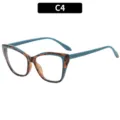 Lunettes élégantes œil-de-chat bleu et écaille modèle C4, monture optique tendance. - Anti-lumière Bleue +1.00 / C4-Monture Bleue