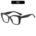Gafas elegantes geométricas negras anti luz azul con montura gruesa para uso diario. - Bloqueo de Luz Azul +1.00 / Montura Negra (C1)
