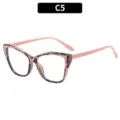 Lunettes de vue chat léopard tendance avec branches roses, montures anti-lumière bleue. - Anti-lumière Bleue +1.00 / C5-Monture Rose