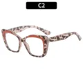 Montura De Gafas Cuadrada Estampado Leopardo C2 Tendencia Optica Estilo Diario Moda - Bloqueo de Luz Azul +1.00 / Montura de Leopardo (C2)