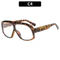 Oversized tortoiseshell blue light blocking glasses stylish big frame optical eyewear C4 new - C4-Leopard Tortoise Frame