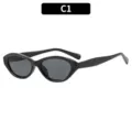 Gafas de sol de ojo de gato negras para mujer, protección UV para viajes al aire libre. - Montura Negra Lentes Grises (C1) / Negro