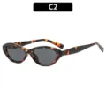 Elegantes gafas de sol de ojo de gato carey de moda con lentes gris oscuro color C2 - Marco Carey Lente Gris (C2) / Tortoise