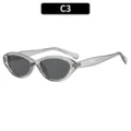 Gafas de sol de ojo de gato de moda para mujer, montura gris protección UV al aire libre. - Montura Gris Transparente Lentes Grises (C3) / Gris Transparente