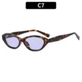 Lunettes de soleil œil de chat écaille avec verres violets, lunettes tendance UV modèle C7. - Monture Écaille Lentille Violette (C7)