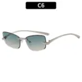 Lunettes de soleil carrées et sans monture tendance pour femmes, avec verres dégradés. - Monture Argentée Verres Vert-marron