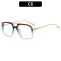 Modische Doppelsteg Blaulichtfilter Brille mit Farbverlauf Gestell für Damen Alltag. - Braun-Blau Farbverlauf Rahmen