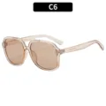 Chic Oversized Piloten Zonnebril voor Dames Stijlvolle UV Bescherming Transparant Bruin Montuur - Transparant Thee Frame Licht Thee Glazen