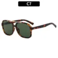 Schildpad vierkante aviator zonnebril dames vintage UV bescherming mode zonnebril C7 - Tortoise Frame Donkergroene Lenzen