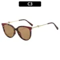 Retro cat-eye sunglasses large frame heart sun glasses for outdoor UV protection fashion - Tortoise Frame Red Tea Lens
