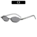 Nuevas Gafas de Sol Poligonales Montura Pequeña Unisex Retro Tendencia Protección UV - Montura Gris Transparente Lente Gris