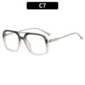 Modische Doppelsteg Blaulichtfilter Flachglas Brille Ins Trend Damen Streetwear Brille - Grau-Braun Farbverlauf Rahmen