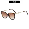 Retro cat eye sunglasses for women with gradient lenses and chic heart metal temples stylish. - Tortoise Frame Gradient Tea Lens