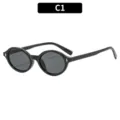Classic black round sunglasses for women and men, retro vintage UV protection eyewear. - Black Frame Grey Lens (C1) / Black Frame Grey Lens