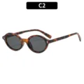 Vintage retro round sunglasses for women men with anti-UV lenses and chic rivet details c2 - Tortoise Frame Grey Lens (C2) / Tortoise Frame Gray Lens