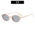 Vintage retro fashion UV protection sunglasses for women men casual outdoor stylish eyewear - Off-White Frame Light Grey Lens (C3) / Rice White Frame Light Grey Lens
