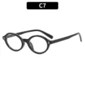 Vintage round frame sunglasses with metal rivet details, anti-UV eyewear for casual outdoor. - Black Frame Clear Lens