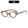 Retro round tortoise shell eyeglasses with chic rivet details, stylish eyewear for daily wear. - Tortoise Shell Frame Clear Lens