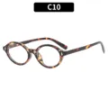 Retro tortoiseshell round eyeglasses with stylish rivet details for daily casual wear - Pattern Frame Clear Lens