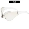 Futuristische Punk Sonnenbrille mit Verkleidung für Streetwear und Outdoor UV-Schutz. - C3-Verlaufssilber
