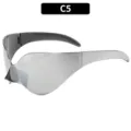 Futuristische Punk-Sonnenbrille mit Wickeldesign für Damen und Herren, stylischer Sonnenschutz - C5-Weißes Quecksilber