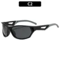 Gafas de sol deportivas ciclismo C2 negro outdoor antiviento protección UV para hombre - Montura negro arena lentes grises