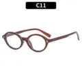 Retro round anti-UV sunglasses in dark brown C11, stylish rivet details for daily wear. - Wine Red Frame Clear Lens