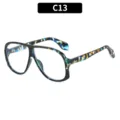 Occhiali da sole retrò con montatura grande, tartaruga blu, occhiali eleganti per viaggi all'aperto. - Montatura Tartaruga Blu Lenti Bianche (C13)