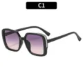Occhiali da Sole Quadrati Bambini Glitter Lenti Sfumate Protezione UV Moda Trendy - C1-Nero (Montatura Nera Lenti Grigie)