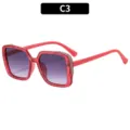 Occhiali da sole quadrati bambini glitter rossi C3, elegante protezione solare per piccoli. - C3-Rosso Trasparente