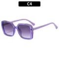 Occhiali da sole quadrati bambini viola glitter lente sfumata moda simpatici occhiali. - C4-Viola Trasparente
