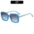 Occhiali da sole bambini quadrati montatura blu glitter lenti stumate protezione - C7-Blu Trasparente