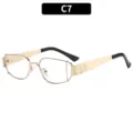 Gafas de sol cuadradas de metal dorado estilo hip hop streetwear modelo variante C7 - C7-Montura Dorada Lentes Transparentes