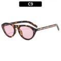 Lunettes de soleil œil-de-chat tendance verres roses, monture écaille pour femmes élégantes. - Monture Écaille Verres Roses (C9)