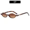 Estilosas gafas de sol poligonales con montura carey y lentes degradadas, color C7. - Marco Carey Lente Degradado Té