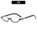 Gafas de Sol Pequeñas Poligonales C9 Negro Moda Unisex Tendencia Retro Hip Hop Gafas De Vista - C9 Montura Negra Verde Lente Claro