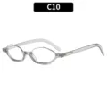 Gafas poligonales transparentes moda pequeña montura óptica estilo minimalista - C10 Montura Gris Claro Lente Claro