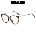Retro tortoiseshell cat eye glasses with metal temples and cute heart detail for women. - Floral Frame