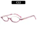 Gafas de sol o vista con montura pequena poligonal rosa estilo de moda tendencia chic - C12 Montura Rayado Purpura Lente Claro