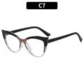 Trendy Y2K cat-eye sunglasses for women, stylish gradient frame street fashion eyewear. - C7 Black Khaki Clear Frame