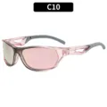 Lunettes de soleil de sport cyclisme plein air anti-UV protection mode monture rose C10 - Monture Gris Rose Miroir Rose
