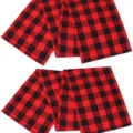 Red and black buffalo plaid table runner, classic checkered fabric for home decor. - Red and Black Plaid Table Runner
