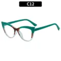 Fashion cat eye sunglasses for women, trendy green and tortoiseshell Y2K frame eyewear. - C12 Green Leopard Patchwork Frame