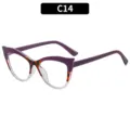 Trendy Y2K Cat Eye Glasses Purple Tortoiseshell Contrast Frame Fashion Streetwear Eyewear - C14 Purple Leopard Patchwork Frame