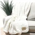 White cable knit blanket soft cozy textured throw blanket for couch living room winter warmth - White / 127*152CM